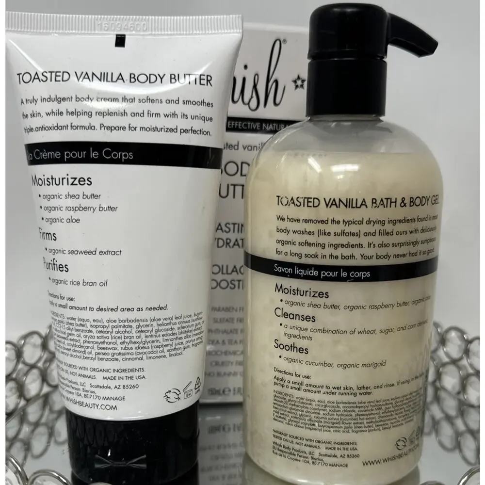 Whish Toasted Vanilla Body Butter 5 Oz & Bath & Body Gel 13 Oz Bundle-HTF - Picture 2 of 5
